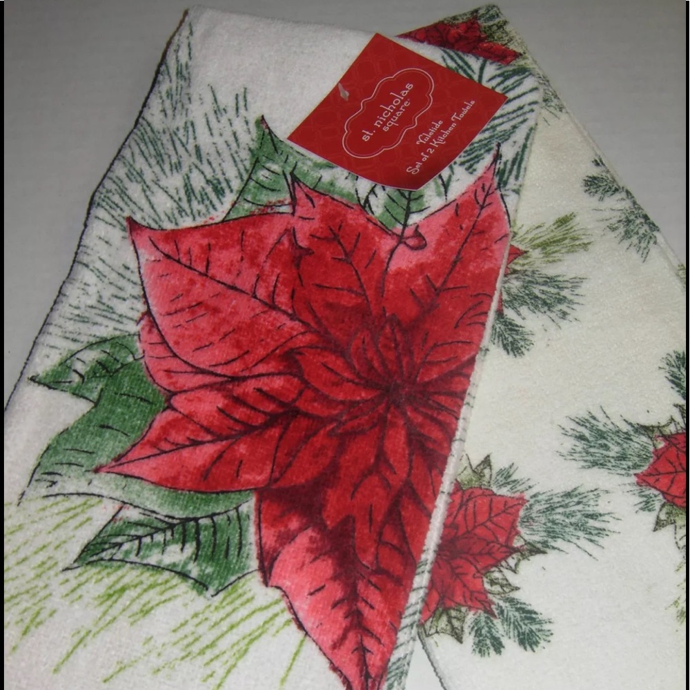St. Nicholas Christmas Kitchen Towel 2pc Set NWT